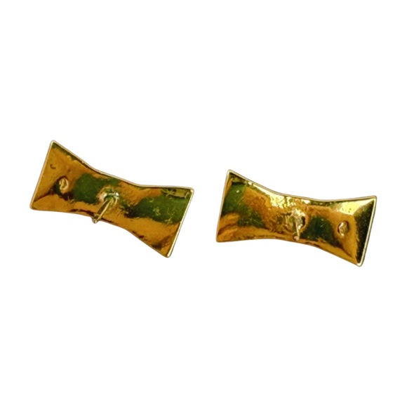 Kate Spade Gold Tone and Cream Enamel Bow Stud Earrings - Picture 4 of 5